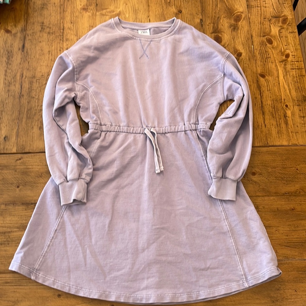 Zara Kids Purple drawstring dress EUC size 9